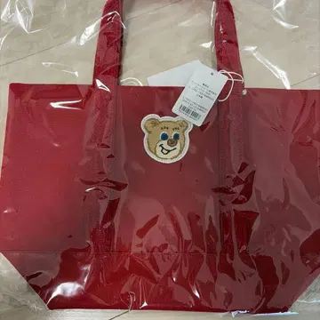 미사용 새상품 페이러 러브리 와펜 토트백 레드 올드 테디