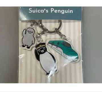 Suica 펭귄 3단 아크릴 키링 신칸센 역무원