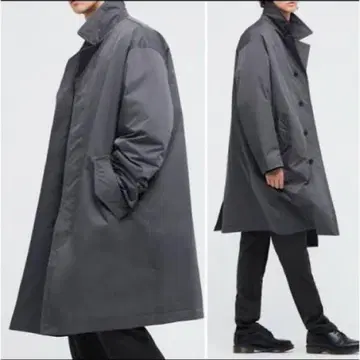 유니클로+J 패디드 오버사이즈 스텐카라 코트 그레이 L