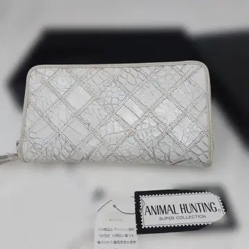 ANIMAL HUNTING 크로커다일 화이트 장지갑