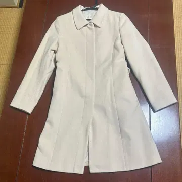 아이보리 롱 코트 허리 벨트 포함 사이즈 40 신장 158cm 정도