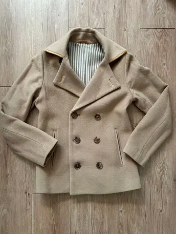 누메 팔라스 팰리스 구매 베이지 더블 브레스트 코트 울 사이즈 2