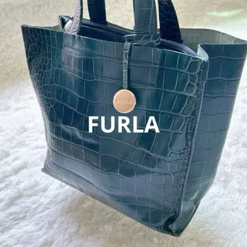 훌라 악어 엠보싱 가죽 토트백 핸드백 그린 로고