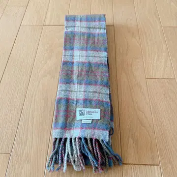 Johnstons 체크 무늬 울 머플러