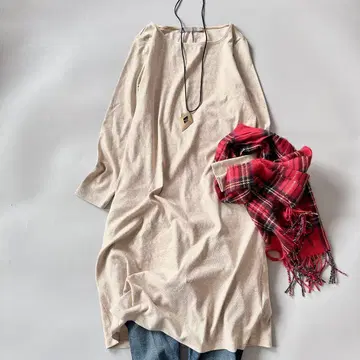 새상품급 띠어리 럭스 긴팔 튜닉 원피스 라메