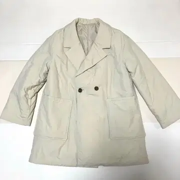 GU 오버 사이즈 솜 테일러드 코트 더블 브레스트 베이지