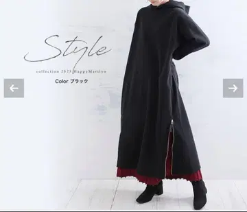 해피 마릴린 속기모 후드티 A라인 사이드 지퍼 원피스 3L-4L