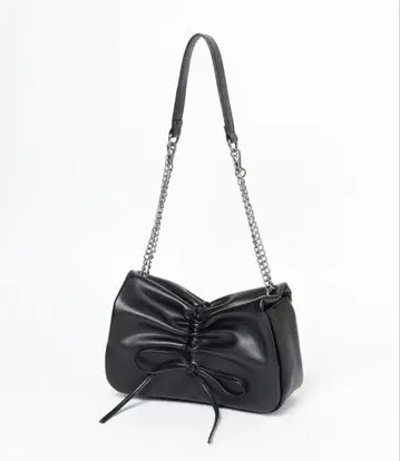 Heather 리본 숄더 BAG 블랙