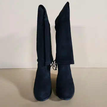 Stuart Weitzman 블랙 스웨이드 롱 부츠