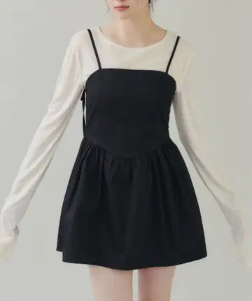 GIUNON 백리본 미니 드레스 지우논