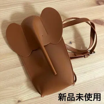 [ 미사용 새상품 ] 코끼리 디자인 스마트폰 숄더백 브라운