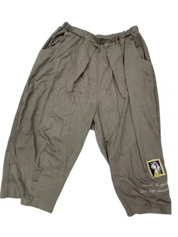 알베로베로 캐주얼 팬츠 진주 칠부 바지 카키