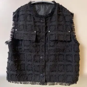 LUCA 자카드 프린지 베스트