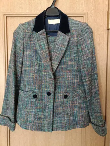 트위드 멀티 컬러 자켓과 스커트 세트