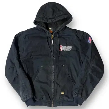 BERNE 등 자수 액티브 자켓 덕 원단 페이드 네이비 L