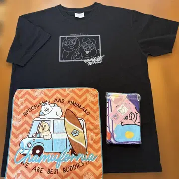 T셔츠 M사이즈 타월 손수건 2개 세트