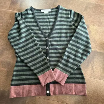 JOHN SMEDLEY 스트라이프 V넥 가디건