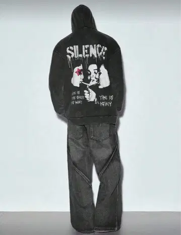 SILENCE 그래픽 후드티
