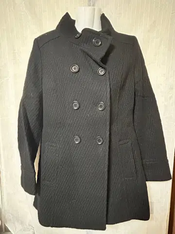 [새상품] 더블 브레스트 블랙 피코트