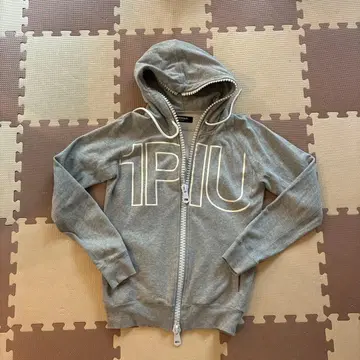 1PIU 풀 집업 후드티 그레이
