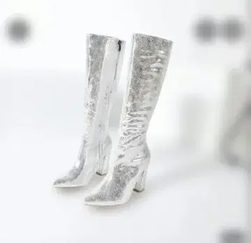 실버 롱 부츠 미사용 새상품