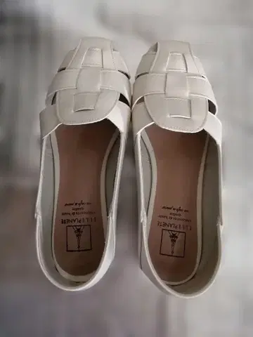 ELLE PLANETE 뜨개질 화이트 샌들