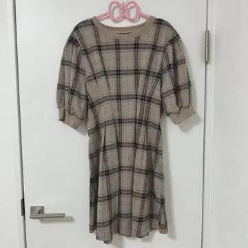 AnMILLE 타탄 체크 맨투맨 원피스