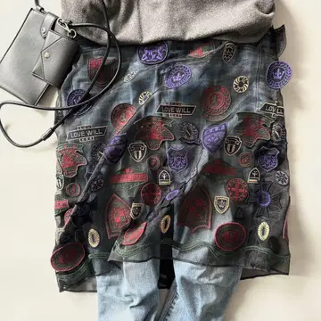 sacai 사카이 레어 와펜 스커트 이너 포함 랩스커트