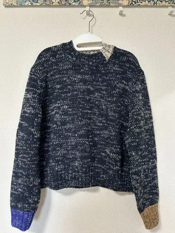 COS 네이비 컬러 블록 니트 스웨터 EUR M