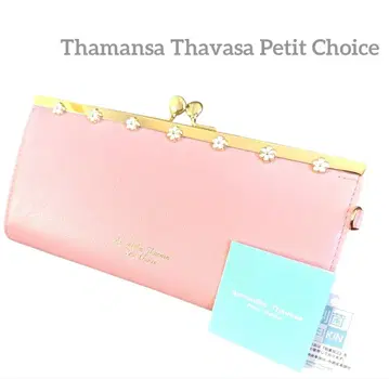 새상품 사만다 타바사 쁘띠 초이스 장지갑 가마구치 가죽 핑크