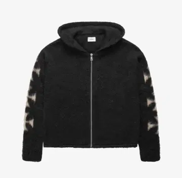 ASKYURSELF BRUSHED CROSS ZIP KNIT HOODIE