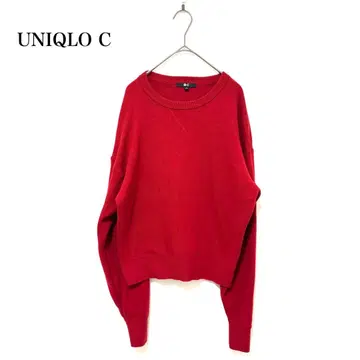 유니클로 C 유니클로 씨 스무스 코튼 크루넥 스웨터 레드 S