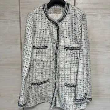 Rose Tiara 노카라 트위드 자켓 46