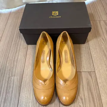 [ 미사용 가죽 신발 ] chausser 쇼세 라운드토 펌프스 24cm