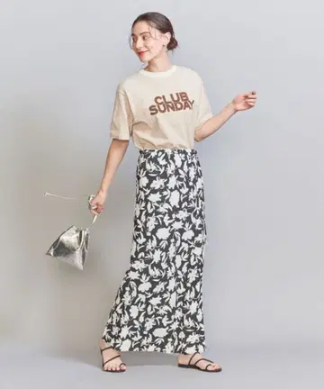 [ WEB 한정판 ] 보타니컬 프린트 머메이드 맥시 스커트