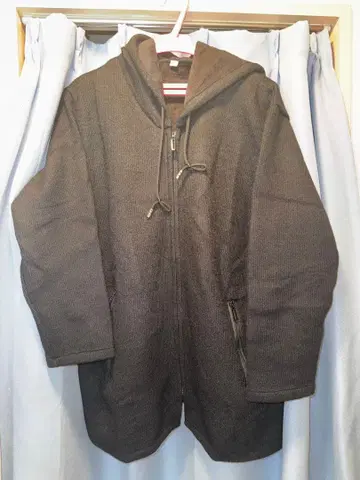 새상품 미사용 후드 부착 가디건 XL 후드티 플리스 블랙 컬러 BLACK