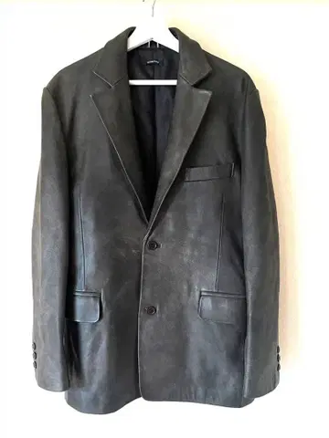 새상품급 SCHAFFEN 테일러드 블랙 가죽 자켓