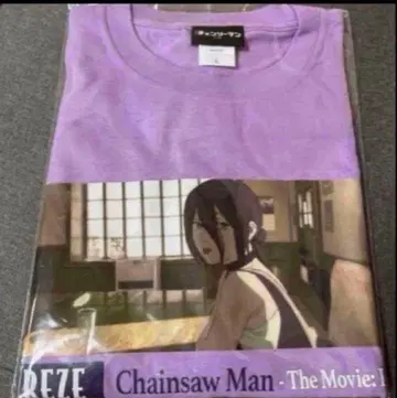새상품 극장판 체인소 맨 레제편 T셔츠 장면 사진 레제 L사이즈