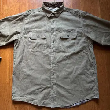 [격] 90s L.L.Bean 안감 기모 덕 셔츠 베이지