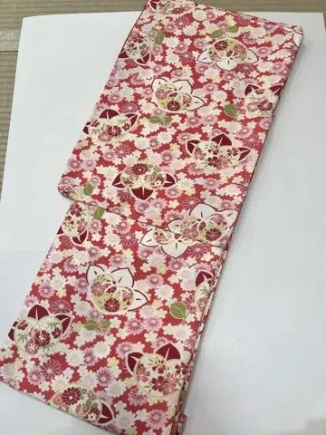 꽃무늬 코몬 기모노 핑크