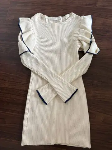 MOUSSY 아이보리 리브 니트 원피스 L