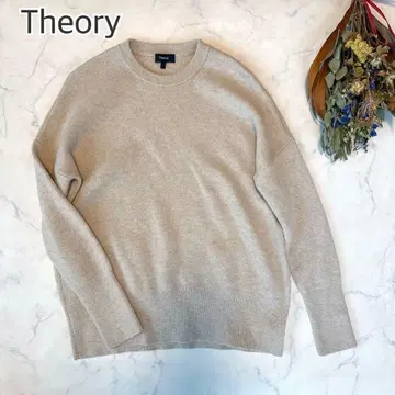 띠어리 울 캐시미어 혼방 크루넥 니트 베이지 S