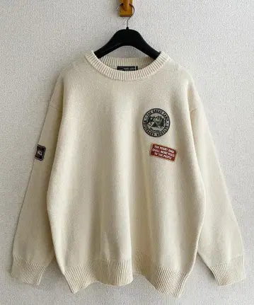 미사용 큐브 슈가 CUBE SUGAR 와펜 니트 오버 사이즈