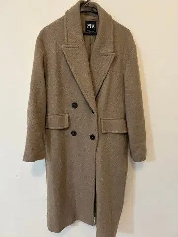 ZARA 베이지 더블 브레스트 체스터 코트 롱 코트 XS 사이즈
