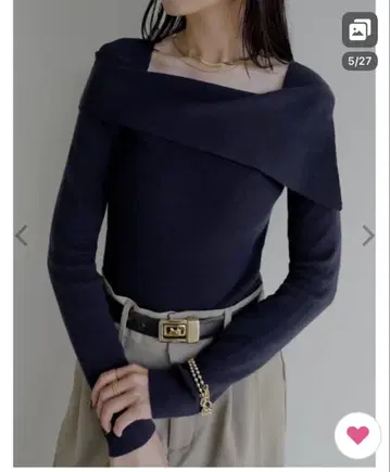 택 포함 새상품 리디 비대칭 오프숄더 리브 니트 L