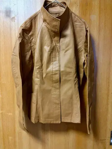 concepire 예쁜 브라운 가죽 자켓 스탠드 카라