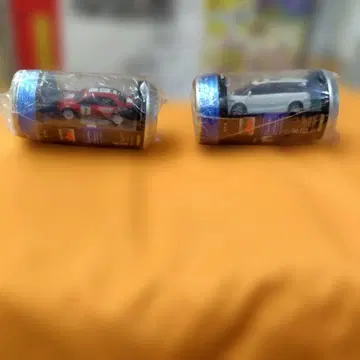 캔 미니카 2대 세트 빨간색 화이트