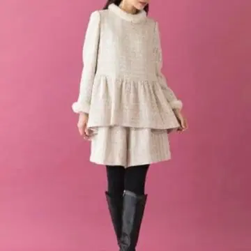 트위드 하프 팬츠 베이지 46