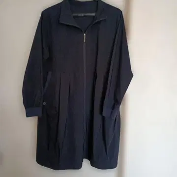 네이비 집업 롱 코트