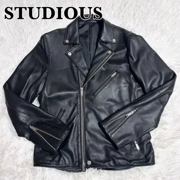 STUDIOUS 스투디오스 남성용 가죽 라이더스 블랙